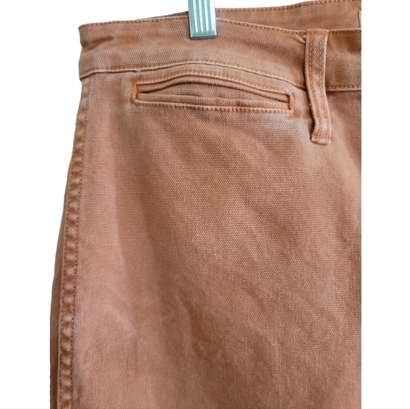 Madewell Emmett Wide-Leg Crop Pants 32 Garment Dyed Terra Cotta Orange High Rise - Picture 6 of 9